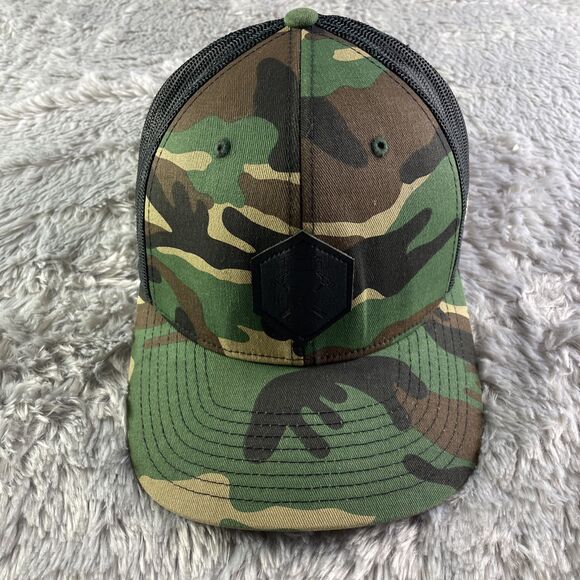 Richardson Camo Hat Cap Adjustable Green Brown Black Camouflage Snapback Mesh - Picture 2 of 9